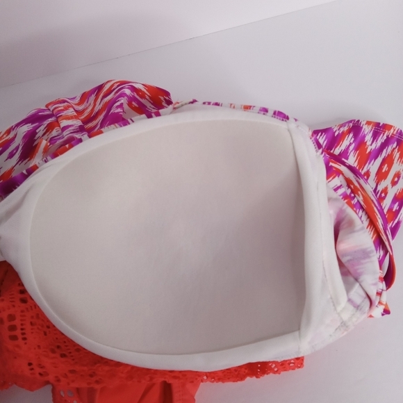 COLLECTIONS BY CATALINA SWIMSUIT TOP 2X (18W-20W) WITH FRINGE ORCHID BURST VGC - Picture 7 of 9